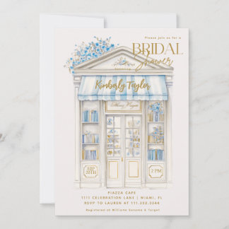 絵本 青い本屋 図書館 ウェディングシャワー 招待状