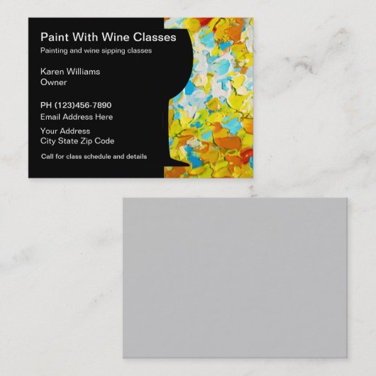 絵画およびワインのすするクラス 名刺 (正面/裏面)