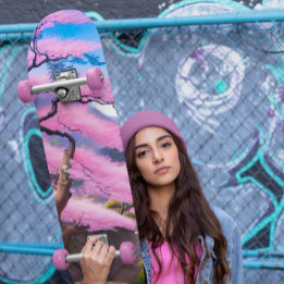 絵画さくらんぼ スケートボード