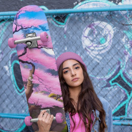 絵画さくらんぼ スケートボード