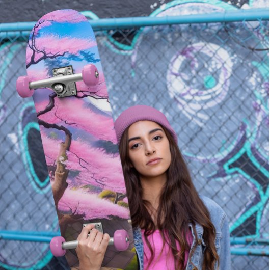 絵画さくらんぼ スケートボード