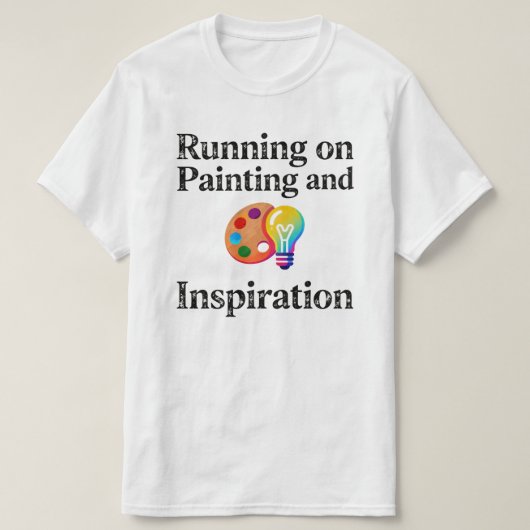 絵画とインスピレーションに駆り立てられるランニング モチベーション Tシャツ (デザイン正面)