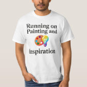 絵画とインスピレーションに駆り立てられるランニング モチベーション Tシャツ (正面)