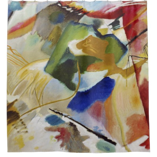 絵画とグリーンセンター – Wassily Kandinsky シャワーカーテン (正面)