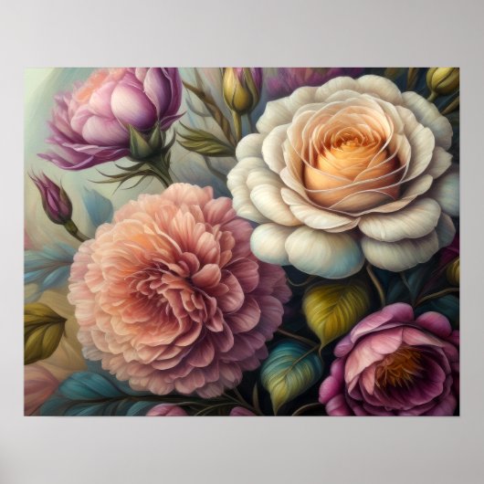絵画のはっきりした花5:4 ポスター (正面)