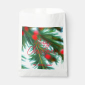絵画のような赤い実と松の枝のクリスマス フェイバーバッグ (正面)