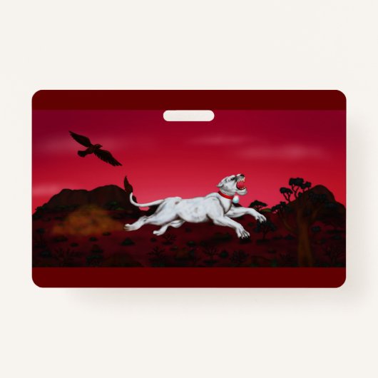 絵画のアートホワイトライオネスファンタジー景観ワシ バッジ (正面)