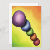 絵画のイラストレーションの虹色のイースターエッグ シーズンカード (正面/裏面)