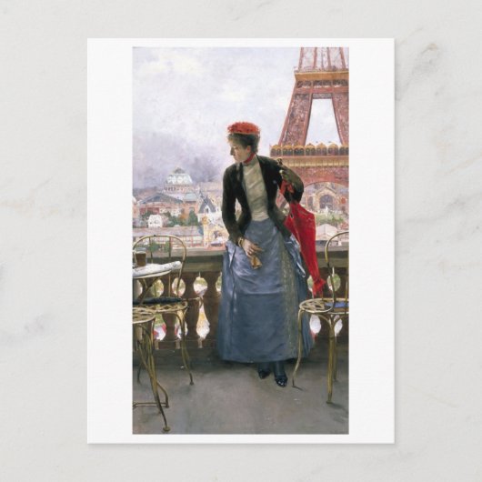 絵画のエッフェルタワーはがき ポストカード (正面)