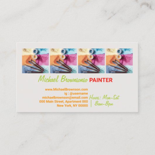 絵画のサービス写真の追加カスタム工芸品作業者 名刺 (裏面)