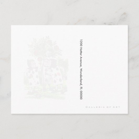 絵画のバラ赤 – はがき/招待状 インビテーションポストカード (裏面)