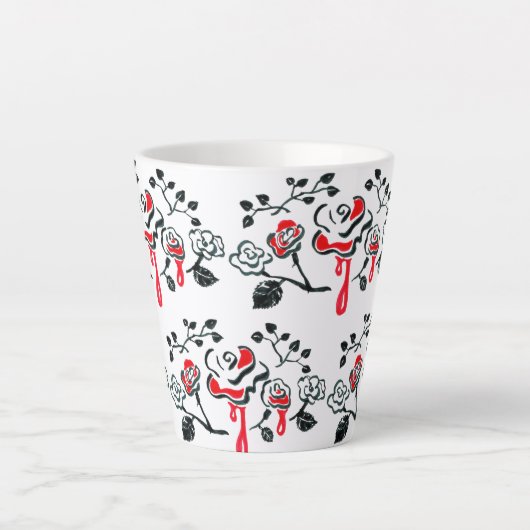 絵画のバラ カフェラテマグ (正面)