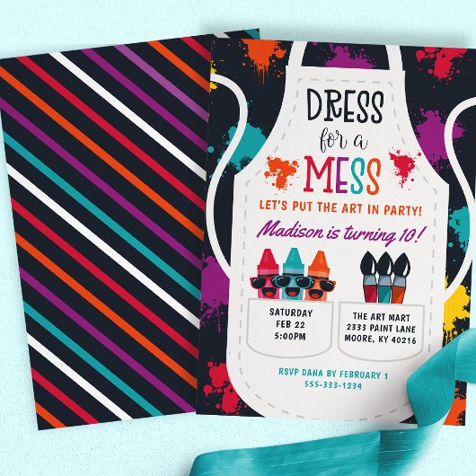 絵画のパーティー工芸子供の誕生日 招待状