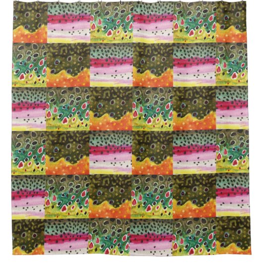 絵画のマスの皮3枚 シャワーカーテン (正面)