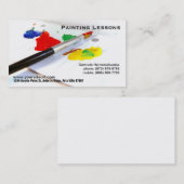 絵画のレッスン-ペーパーパレットのペイントブラシ 名刺 (正面/裏面)