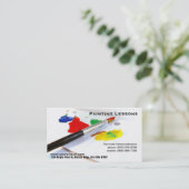 絵画のレッスン-ペーパーパレットのペイントブラシ 名刺 (スタンド正面)