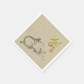 絵画の子ども水牛中国の牛新年N スタンダードカクテルナプキン (角)