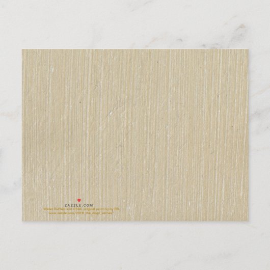 絵画の子ども水牛中国の牛P年 インビテーションポストカード (裏面)