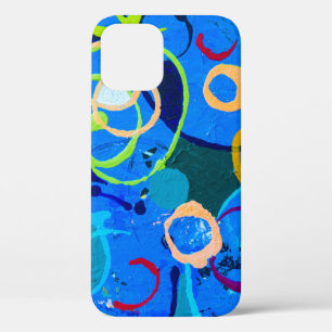 絵画の抽象芸術アート油とアクリルカラー iPhone 12ケース