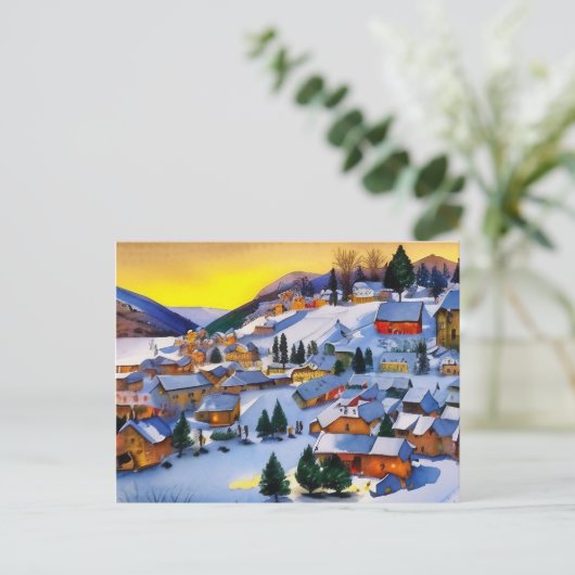 絵画の村の夜明け シーズンポストカード (スタンド正面)