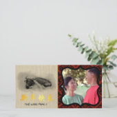 絵画の水牛の新年写真フレームHC2 サンキューカード (スタンド正面)