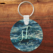 絵画の海サージパーソナライズされたキーチェーン キーホルダー (正面)