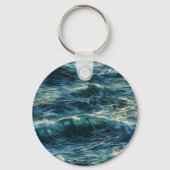 絵画の海サージパーソナライズされたキーチェーン キーホルダー (裏面)