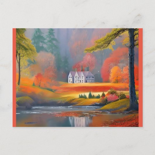 絵画の疎な石のコテージ ポストカード (正面)