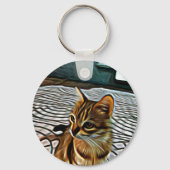 絵画の美しい猫 キーホルダー (正面)