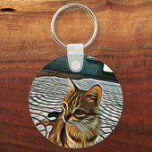 絵画の美しい猫 キーホルダー (正面)