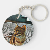 絵画の美しい猫 キーホルダー (裏面)