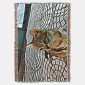絵画の美しい猫 スローブランケット (正面縦)