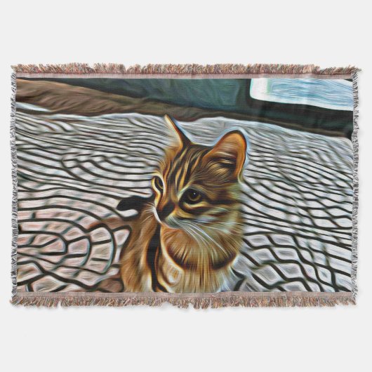 絵画の美しい猫 スローブランケット (正面)