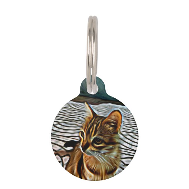 絵画の美しい猫 ペット　ネームタグ (正面)