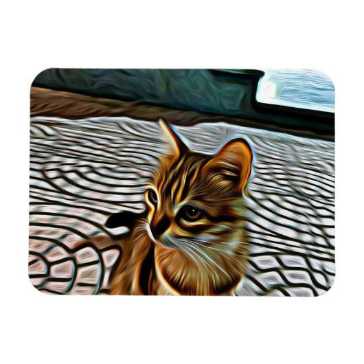 絵画の美しい猫 マグネット (横)