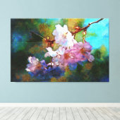 絵画の花が咲く枝|過去記事 キャンバスプリント (インサイチュ (ウッドフロア))