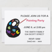 絵画の芸術のパーティの招待状 招待状 (正面)