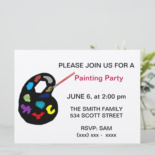 絵画の芸術のパーティの招待状 招待状 (スタンド正面)