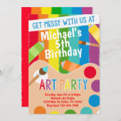 絵画の芸術のパーティーの誕生日の招待状の招待 招待状 (正面/裏面)