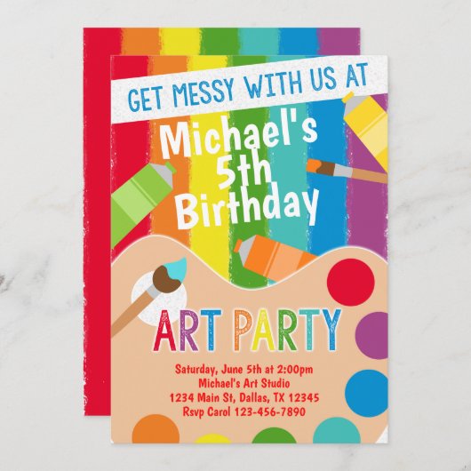 絵画の芸術のパーティーの誕生日の招待状の招待 招待状