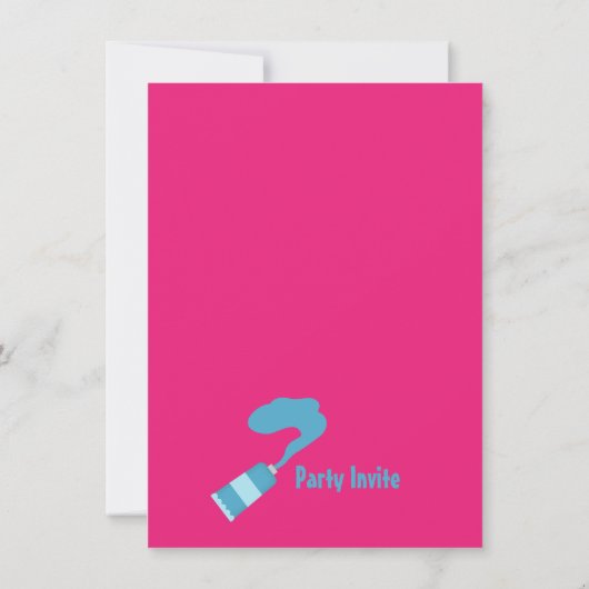 絵画の芸術の子供の誕生日のパーティー 招待状 (裏面)