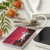 絵画の芸術ホワイトライオネスのアフリカの風景ワシ キーホルダー (正面右)