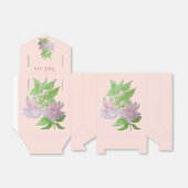 絵画の葉とピンクかわいらしの花 フェイバーボックス (折り畳みなし)