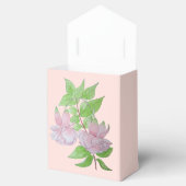 絵画の葉とピンクかわいらしの花 フェイバーボックス (オープン)