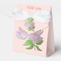 絵画の葉とピンクかわいらしの花