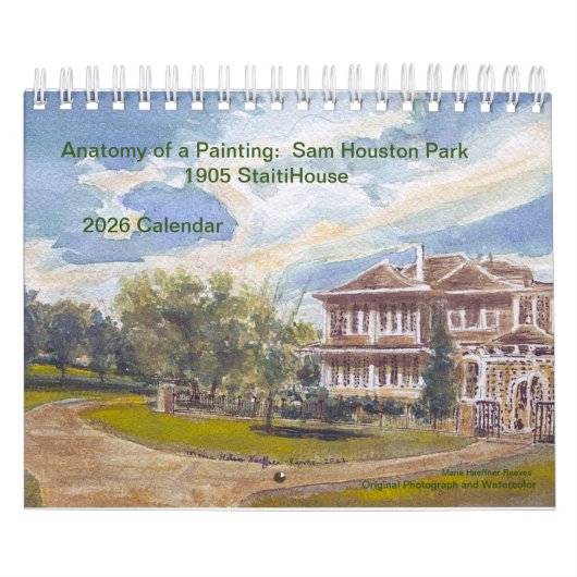 絵画の解剖学: サム・ヒューストン・パーク 1905 ホーム カレンダー (カバー)