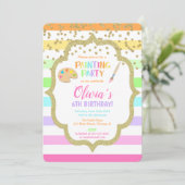 絵画の誕生日のパーティの招待状、芸術の誕生日 招待状 (スタンド正面)