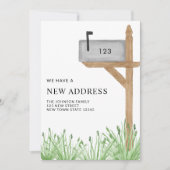 絵画の郵便箱 水彩画 新しい住所 引っ越し 案内状 (正面)