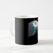 絵画の |オウム絵画の頭 コーヒーマグカップ (正面左)