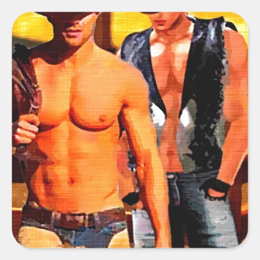 絵画の:カウボーイ・コーラル スクエアシール (正面)